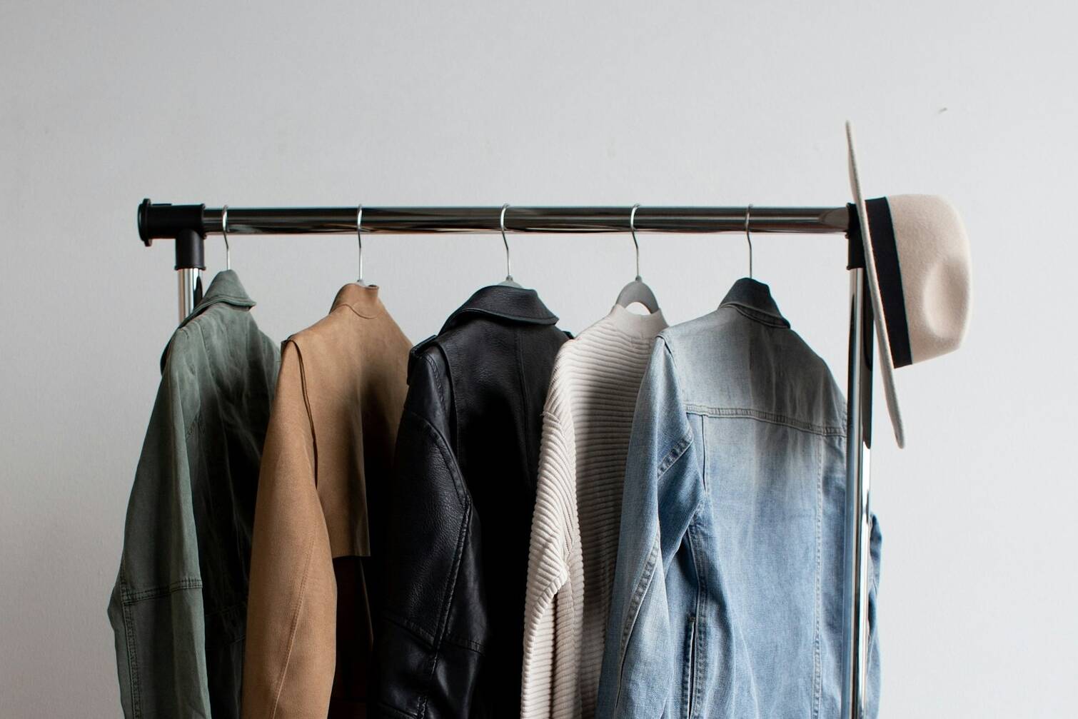 Elegant olive green jacket front profile